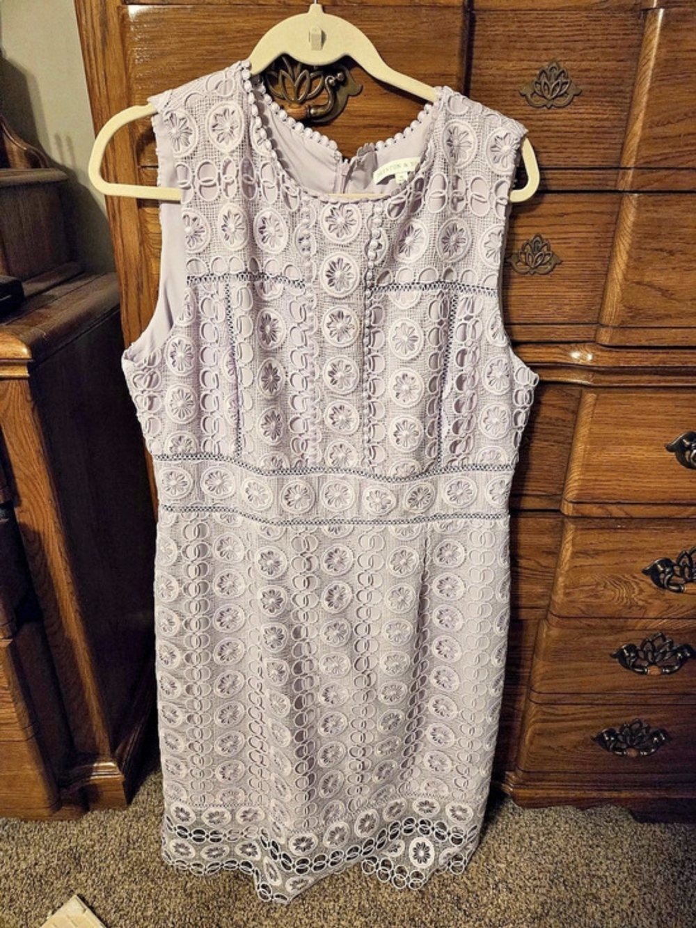 Preston & York Floral Lace Mini Dress in Pink Size Medium Like New